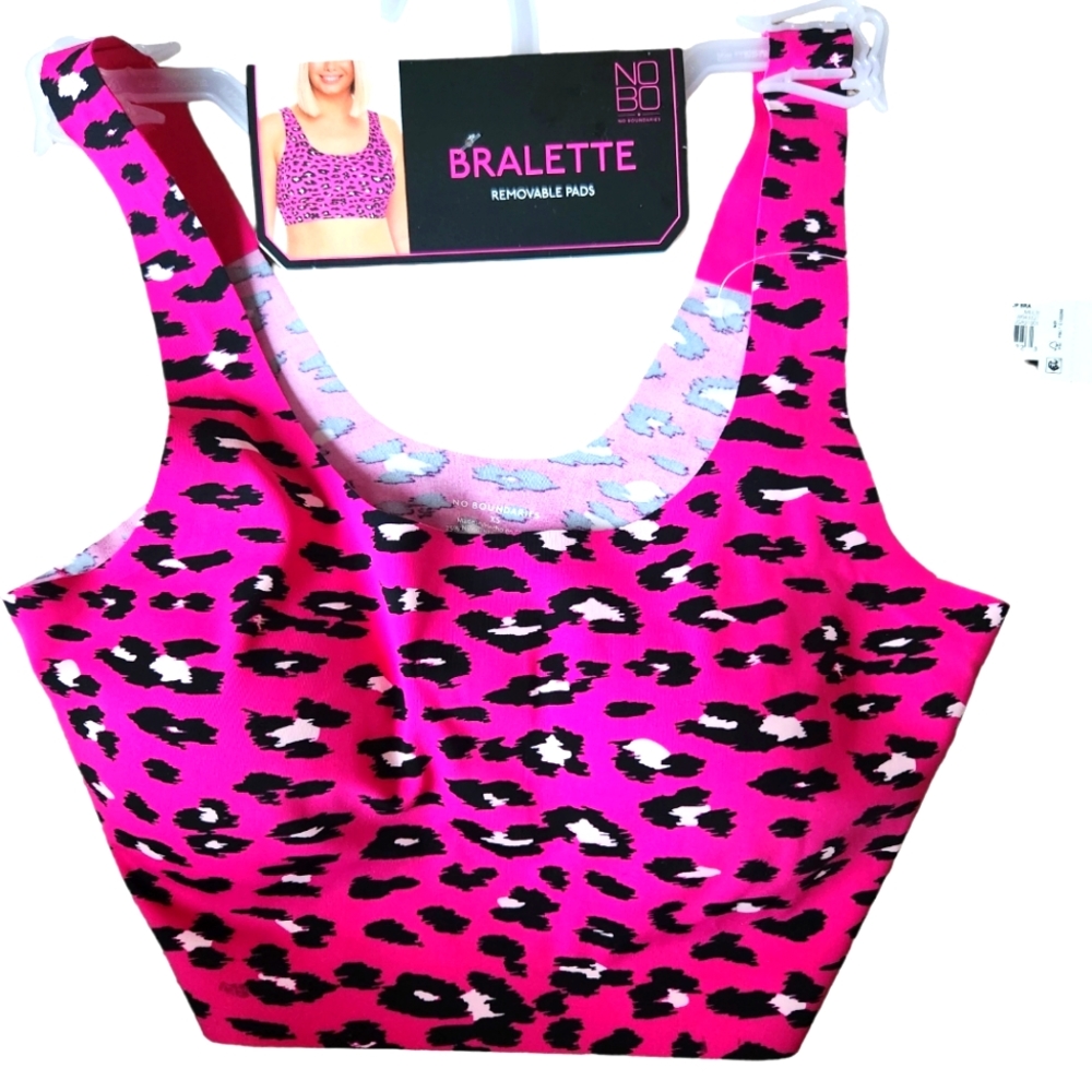 Ladies Pink/Black Animal print XS Bralette